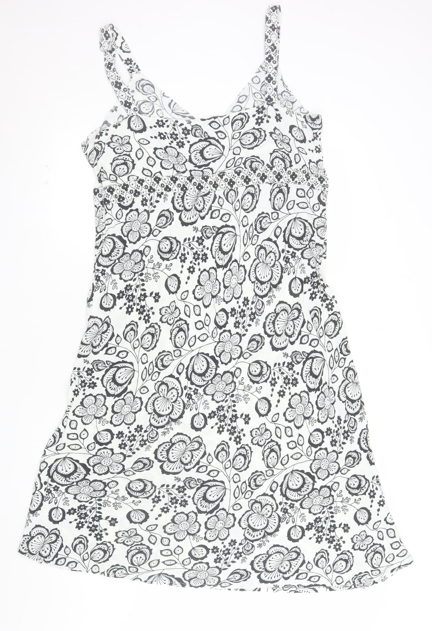 New Look Women’s White Floral V-Neck Slip Dress Size 18