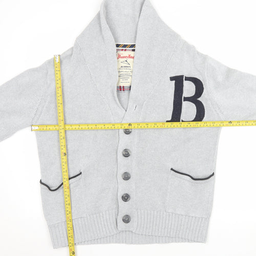 Brave Soul Men’s Grey Cotton Knit Cardigan L Casual Shawl Collar