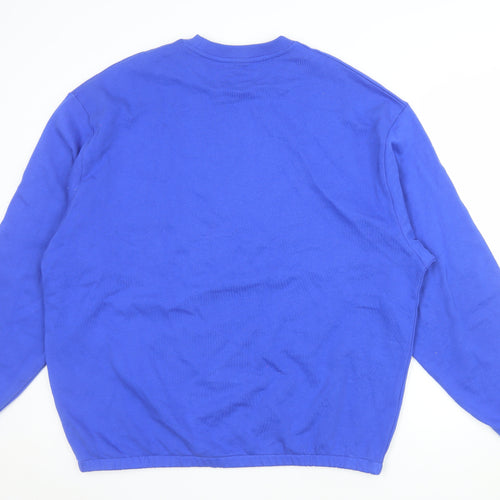 ASOS DESIGN Men's Blue Graphic 'Dark Future' Sweatshirt Size L