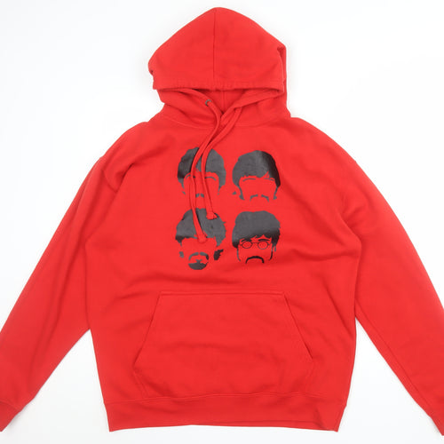 Club Classic Men's Red Pullover Hoodie Size L Graphic Print Cotton Blend