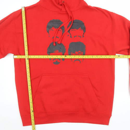 Club Classic Men's Red Pullover Hoodie Size L Graphic Print Cotton Blend
