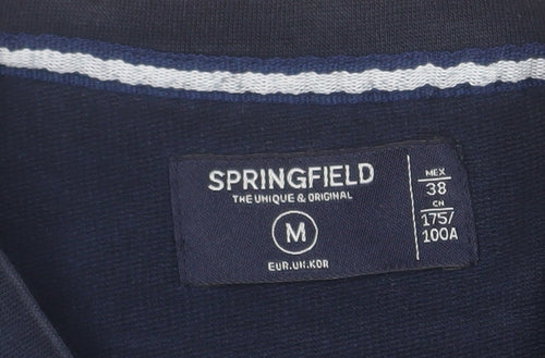 Springfield Men's Blue Cotton Baseball Graphic Pullover Sweatshirt M