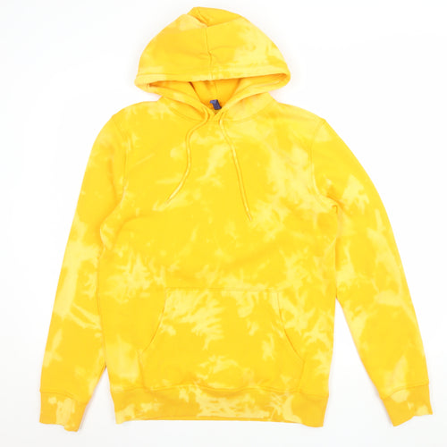 H&M Divided Men’s Yellow Tie-Dye Pullover Hoodie Size S