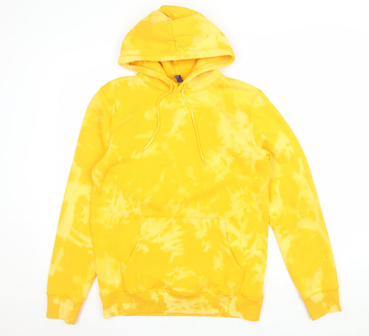 H&M Divided Men’s Yellow Tie-Dye Pullover Hoodie Size S