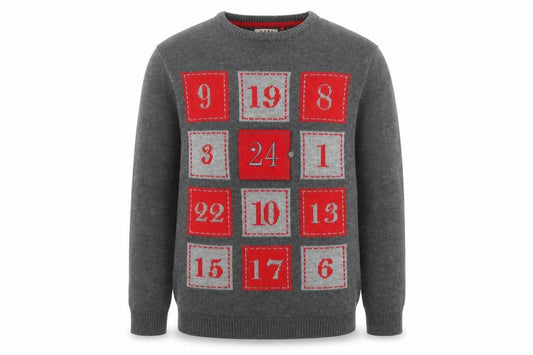 Front view of Its Cold Outside Men's Grey Christmas Crew Neck Jumper M