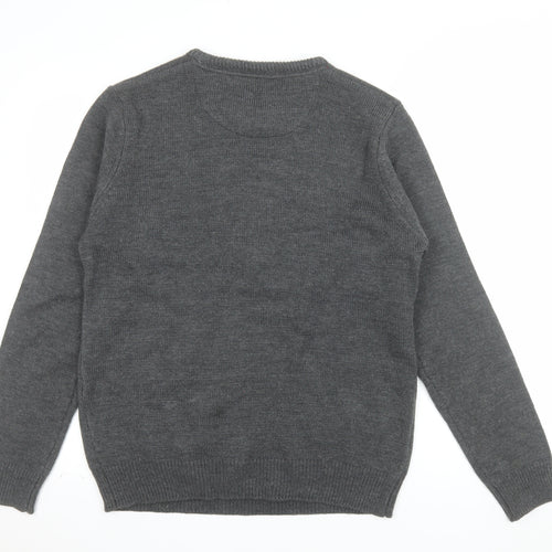 Its Cold Outside Men's Grey Christmas Crew Neck Jumper M