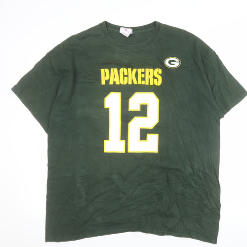 NFL Team Apparel Men's Green Packers 12 Graphic T-Shirt XL Cotton