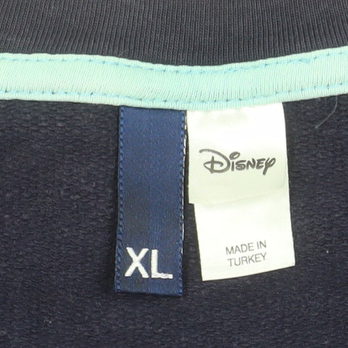 H&M Men Blue Disney Cartoon Graphic Print XL Pullover Sweatshirt