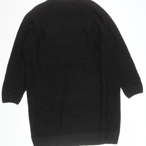 Beloved Women Black XL V-Neck Short Sleeve Sparkle Pullover Jumper
