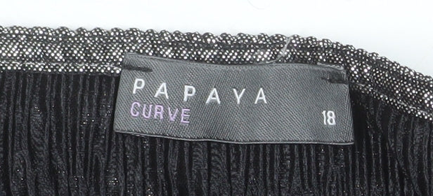 Papaya Curve Women Silver V-Neck Tunic Blouse Size 18