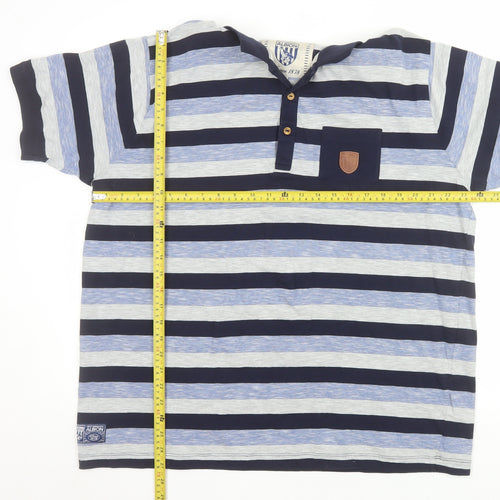 West Bromwich Albion Men’s Blue Striped 2XL Cotton Polo Shirt