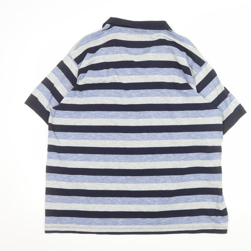 West Bromwich Albion Men’s Blue Striped 2XL Cotton Polo Shirt