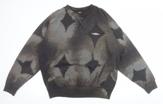 Umbro Men's Black XL Pullover Sweatshirt with Logo Graphic Print