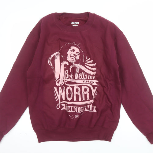Gildan Men's Red Graphic Print Pullover Sweatshirt Small