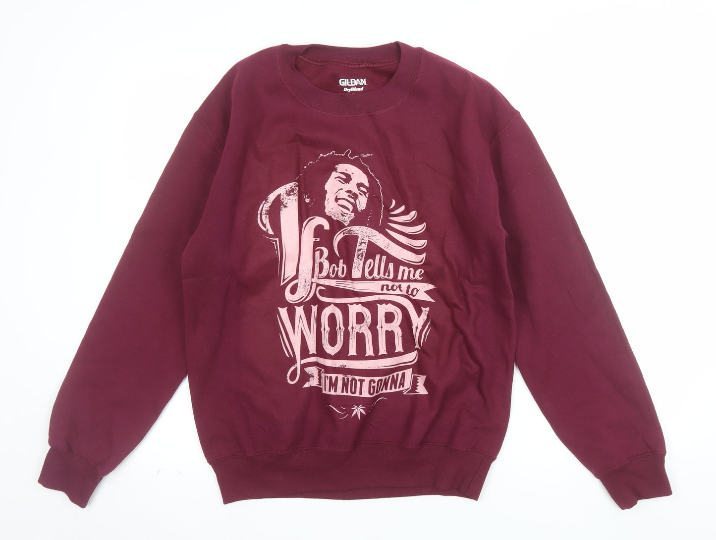 Gildan Men's Red Graphic Print Pullover Sweatshirt Small