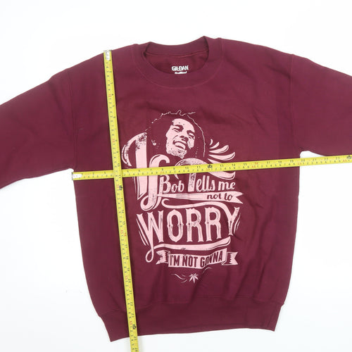 Gildan Men's Red Graphic Print Pullover Sweatshirt Small