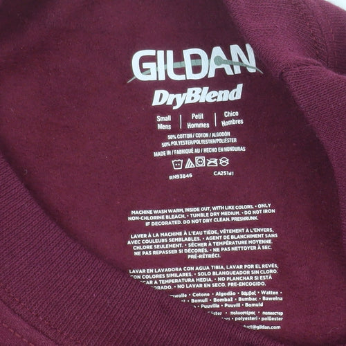 Gildan Men's Red Graphic Print Pullover Sweatshirt Small