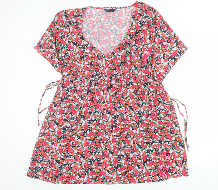 Marks and Spencer Womens Multicoloured Floral Size 20 Wrap Dress