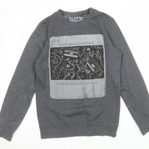 FCT07 Guys Crew Mens Grey XS Pullover Sweatshirt Graphic Print