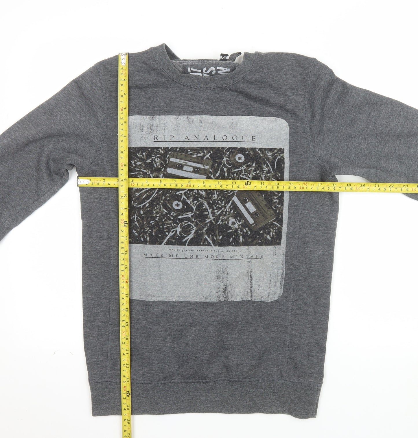 FCT07 Guys Crew Mens Grey XS Pullover Sweatshirt Graphic Print