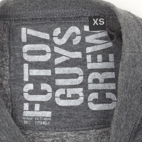 FCT07 Guys Crew Mens Grey XS Pullover Sweatshirt Graphic Print