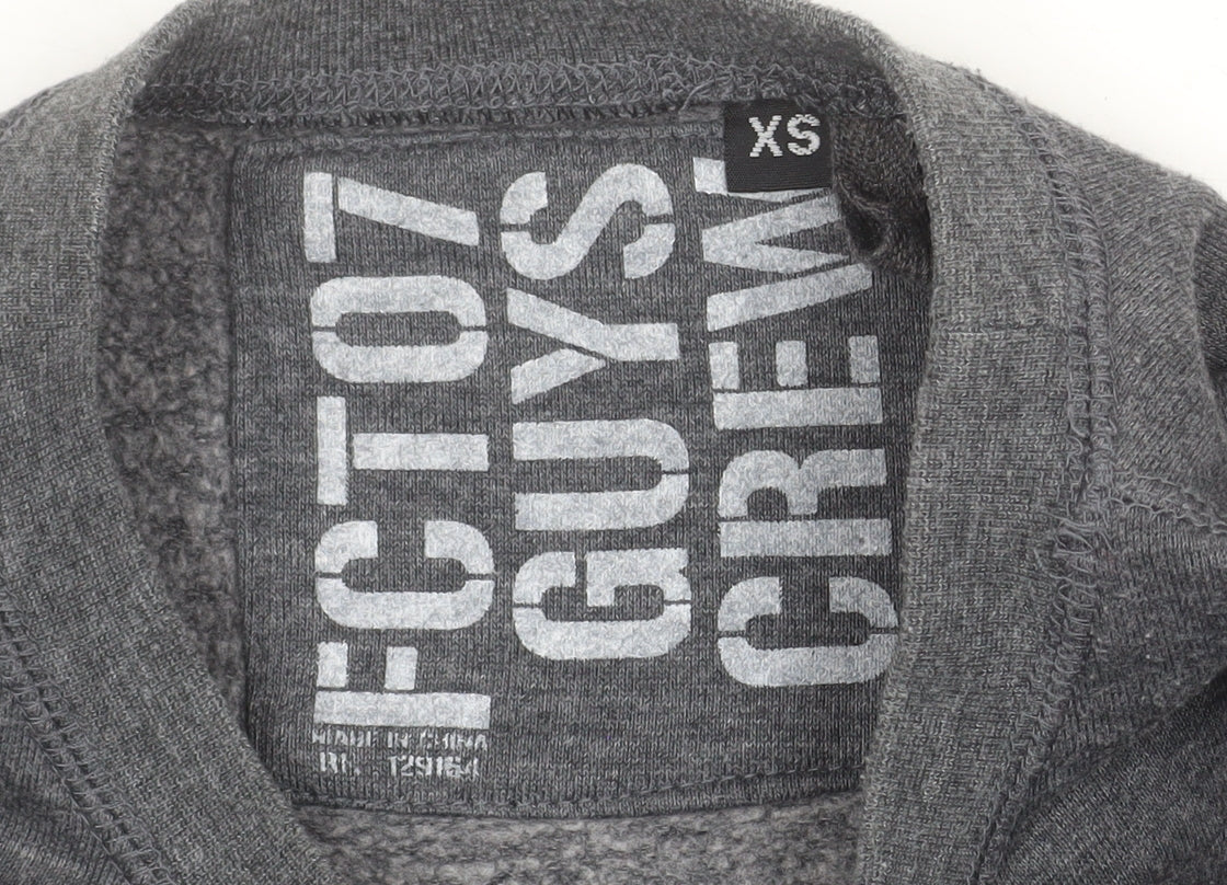 FCT07 Guys Crew Mens Grey XS Pullover Sweatshirt Graphic Print