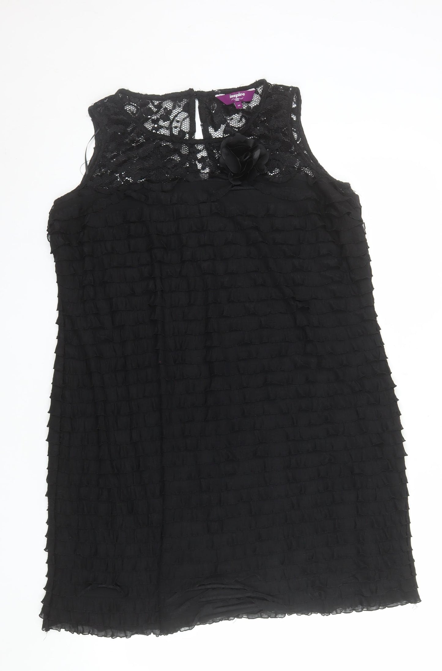 New Look Inspire Women's Black Size 20 Lace Shift Dress