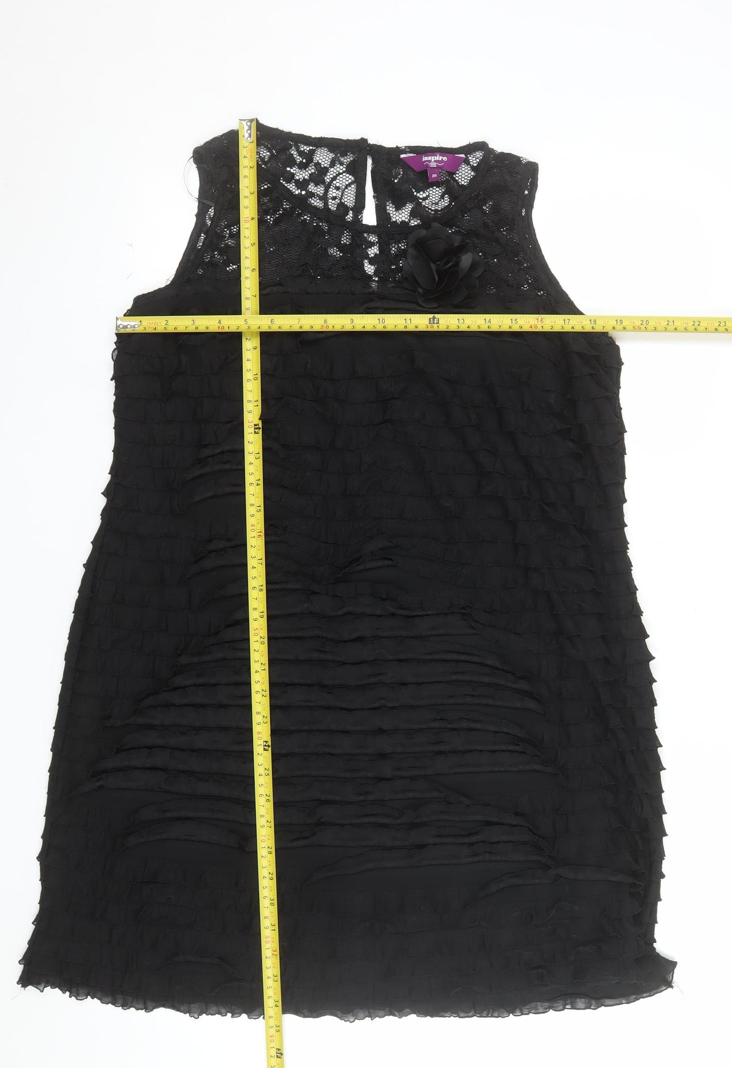 New Look Inspire Women's Black Size 20 Lace Shift Dress