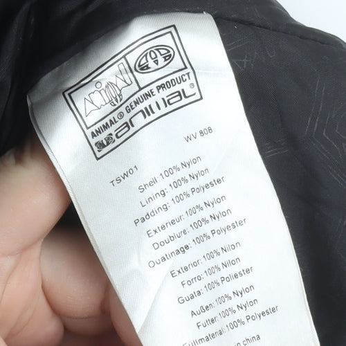 Animal Mens Black Hooded Puffer Jacket Size M Water Resistant