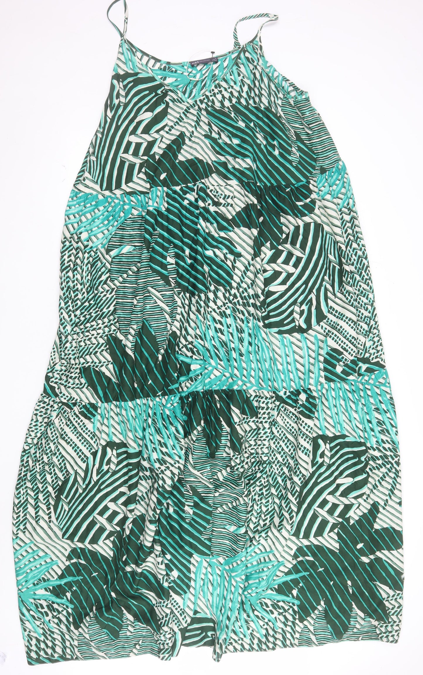 Marks and Spencer Women's Multicoloured Size 18 Tropical Slip Midi Dress