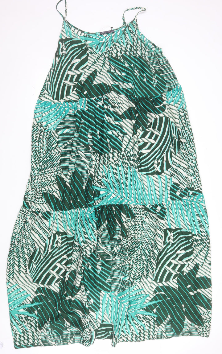 Marks and Spencer Women's Multicoloured Size 18 Tropical Slip Midi Dress