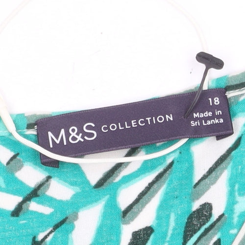 Marks and Spencer Women's Multicoloured Size 18 Tropical Slip Midi Dress