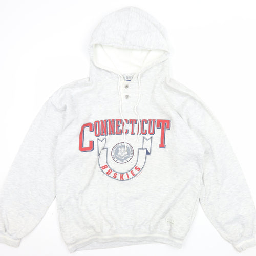 Gear For Sports Men’s Grey Henley Hoodie Medium University Graphic