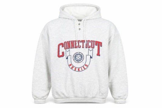 Front view of Gear For Sports Men’s Grey Henley Hoodie Medium University Graphic