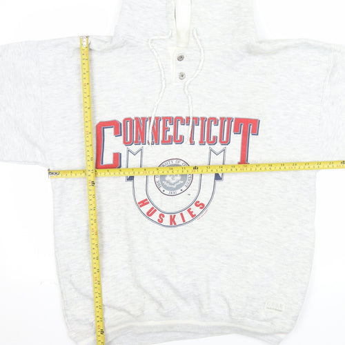 Gear For Sports Men’s Grey Henley Hoodie Medium University Graphic