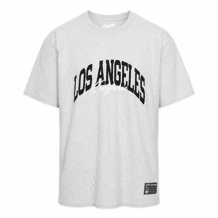 Pull&Bear Men's Grey Los Angeles Graphic Cotton T-Shirt L