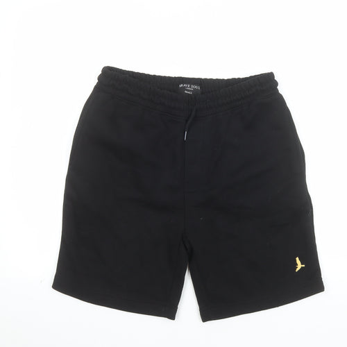 Brave Soul Men's Black Small Sweat Shorts Elastic Waist Casual