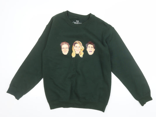 The Creator Store Men's Green Graphic Print Sweatshirt Size S Regular Fit