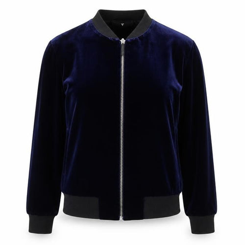 V by Very Women’s Blue Velvet Bomber Jacket UK 8