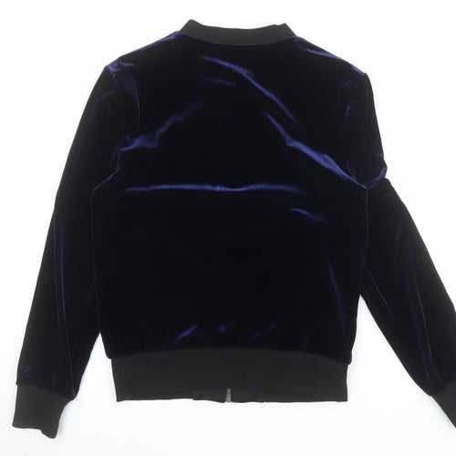 V by Very Women’s Blue Velvet Bomber Jacket UK 8