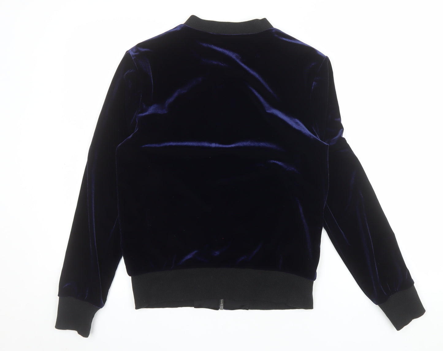 V by Very Women’s Blue Velvet Bomber Jacket UK 8