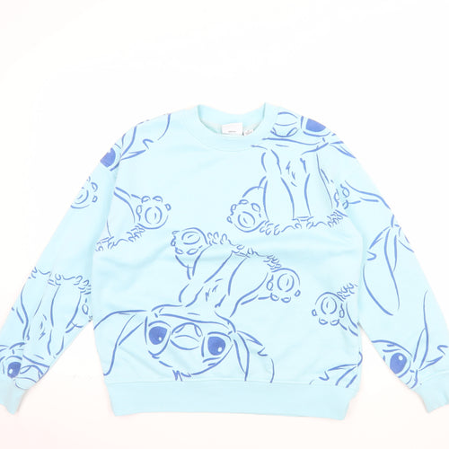Disney Womens Blue Stitch Pullover Sweatshirt XS