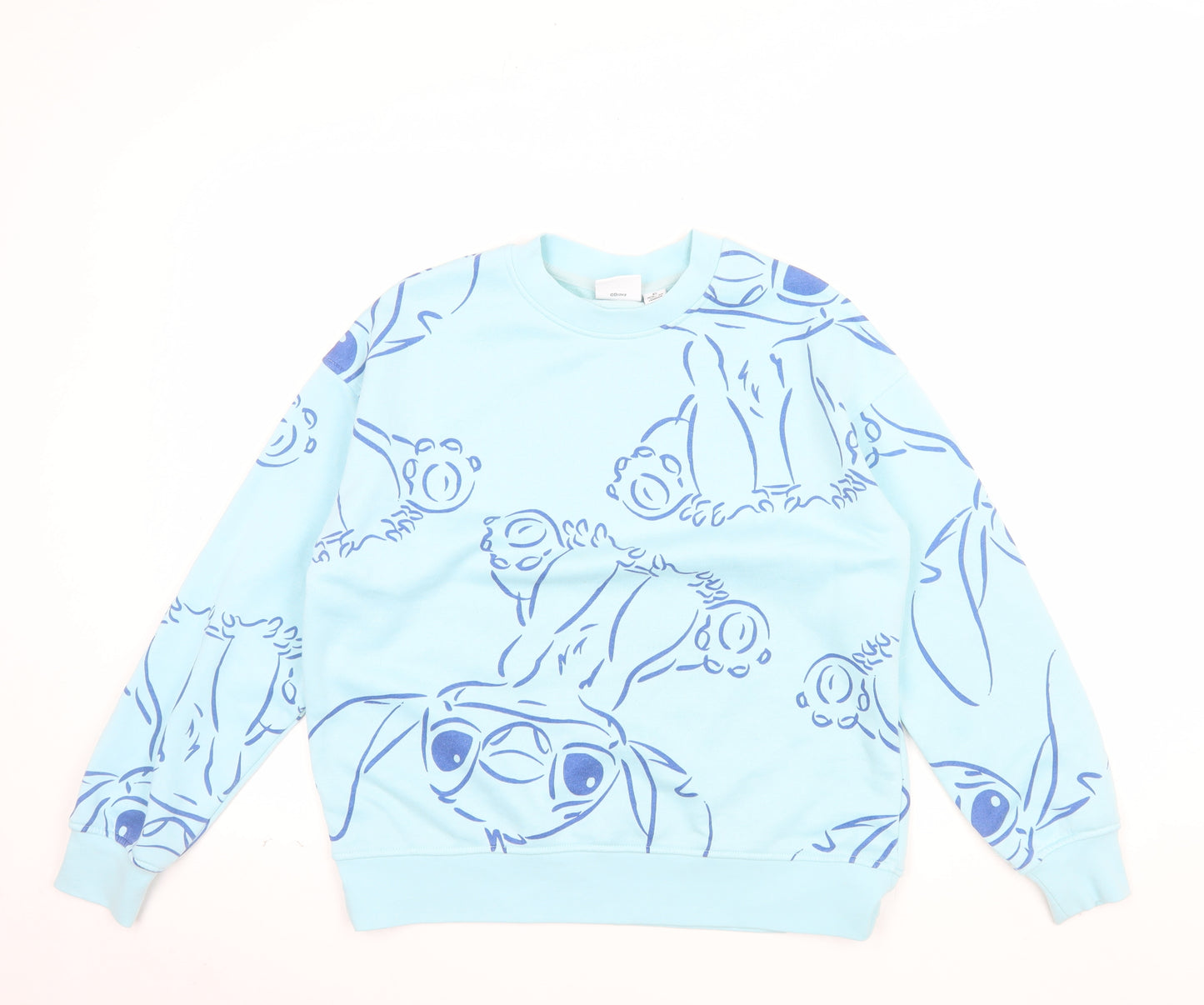 Disney Womens Blue Stitch Pullover Sweatshirt XS
