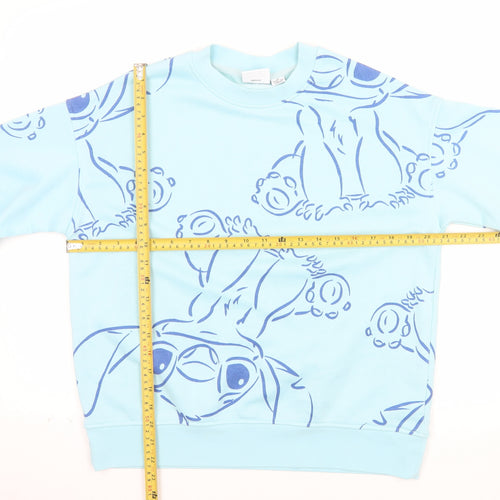 Disney Womens Blue Stitch Pullover Sweatshirt XS