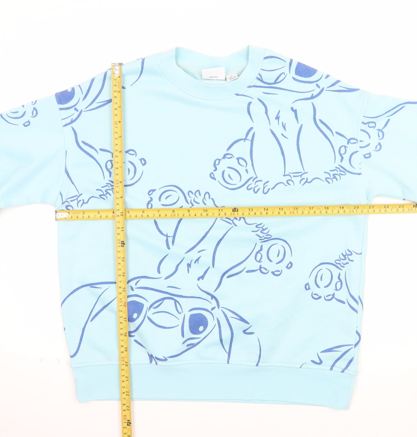 Disney Womens Blue Stitch Pullover Sweatshirt XS