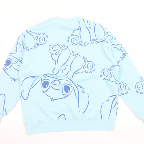 Disney Womens Blue Stitch Pullover Sweatshirt XS