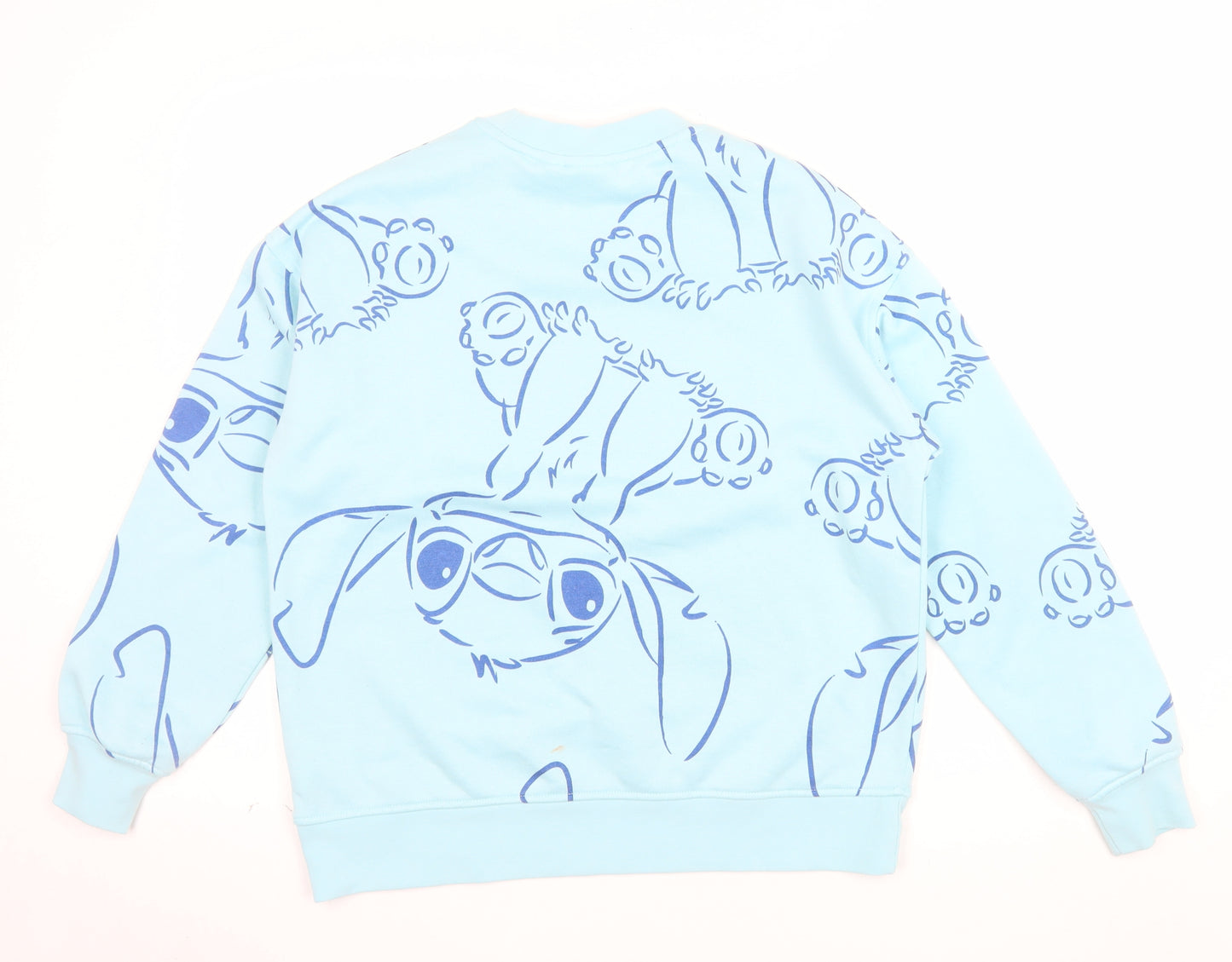 Disney Womens Blue Stitch Pullover Sweatshirt XS