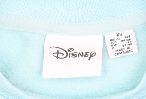 Disney Womens Blue Stitch Pullover Sweatshirt XS