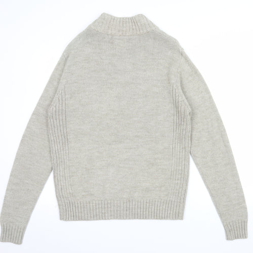 Ambrose Brand & Co Men's Beige Wool Blend Shawl Neck Pullover Jumper M