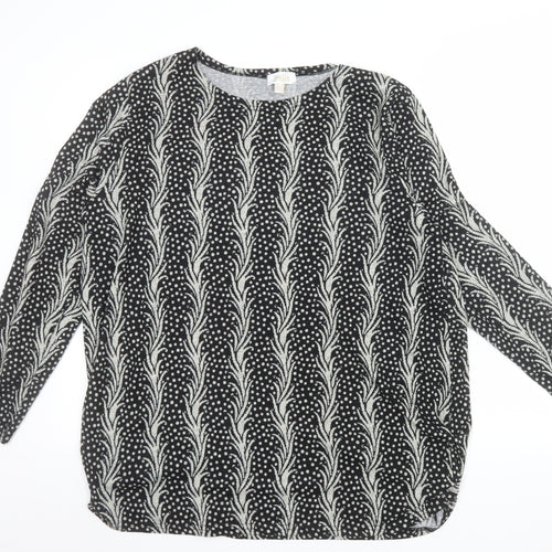 Stella Morgan Women's Black Geometric Long Sleeve Pullover Jumper Size 14